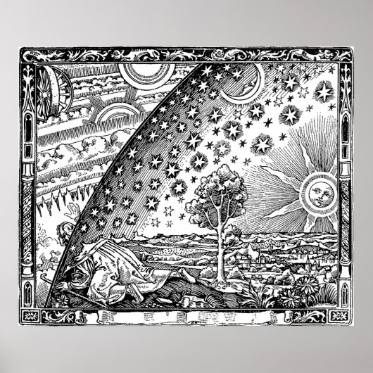 Flammarion graviert die Sonne und die Sterne Poster (Vorne)