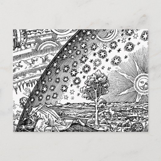 Flammarion graviert die Sonne und die Sterne Postkarte (Vorderseite)