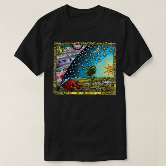 Flammarion Gravur Flat Earth T-Shirt (Design vorne)