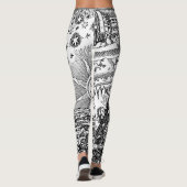 Flammarion Gravur Schwarz-Weiß-Leggings Leggings (Rückseite)