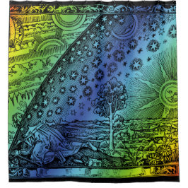 Flammarion Heaven and Earth Gravur Artwork Duschvorhang