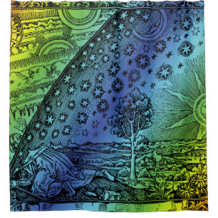 Flammarion Himmel-und-Erde-Stich Grafik Duschvorhang