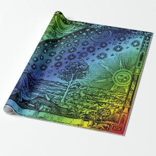 Flammarion Himmel-und-Erde-Stich Grafik Geschenkpapier