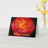 Flammbare Rose Geburtstagskarte Karte (Gelbe Blume)