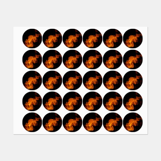 Flamme Etiketten (Blatt)