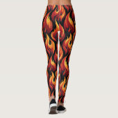 Flamme Feuer Rot Orange Fettes Muster Leggings (Rückseite)