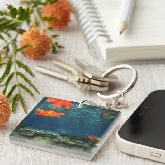 Flamme im Wasser-Akrylus-Schlüsselanhänger Schlüsselanhänger (Vorderseite rechts)