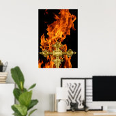 Flamme, Kreuz Poster (Heimbüro)