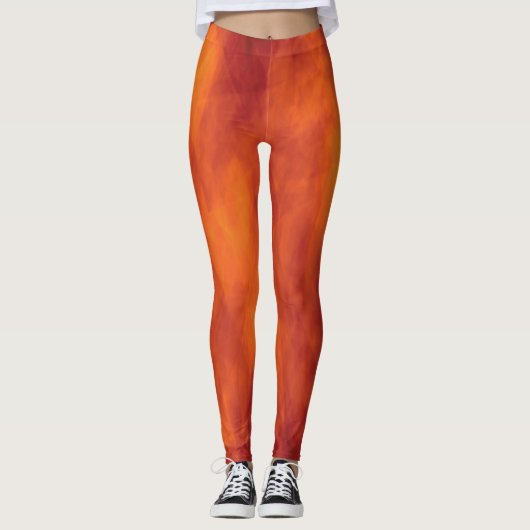 Flamme Orange Leggings (Vorderseite)