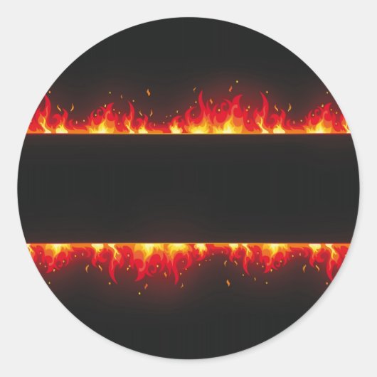 Flamme Runder Aufkleber (Vorderseite)