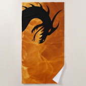 Flamme und Hitze des schwarzen Drachen Strandtuch (Vorderseite)