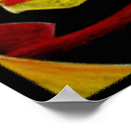 Flamme V Glas Poster (Ecke)