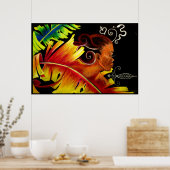 Flamme V Glas Poster (Küche)