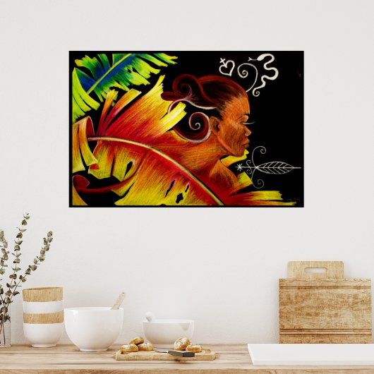 Flamme V Glas Poster (Küche)