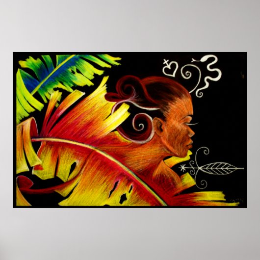 Flamme V Glas Poster (Vorne)