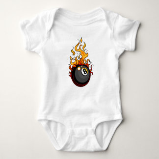 Flammen acht Ball-Billard-Kleinkind-T-Shirt Baby Strampler