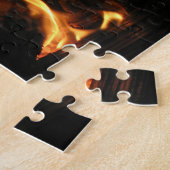 Flammen auf brennenden Holzscheiten Puzzle (Seite)