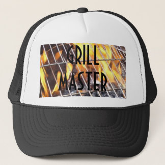 Flammen auf einem Grill, GRILLMASTER Truckerkappe