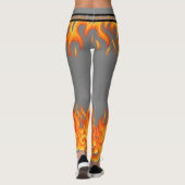 Flammen auf Grau Leggings (Rückseite)