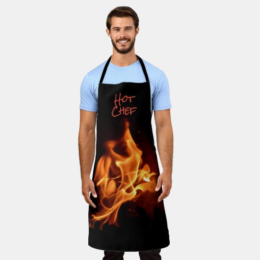 Flammen aus Hot Koch Schürze (Getragen)