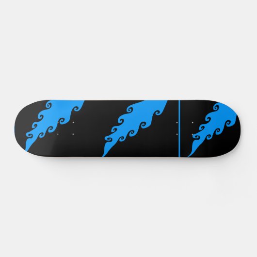 Flammen blau UND SCHWARZE Skateboardplattform Skateboard (Horizontal)