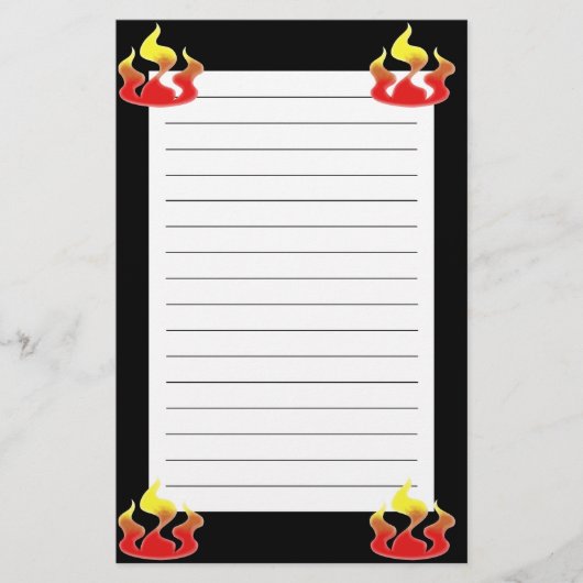 Flammen Briefpapier (Vorderseite)