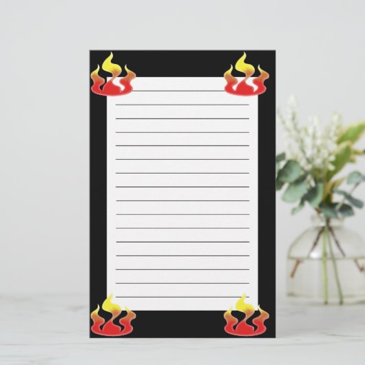 Flammen Briefpapier (Stehend Vorderseite)