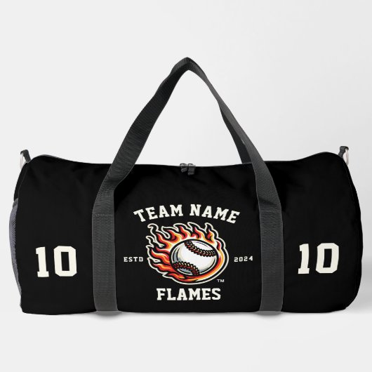 Flammen "Customizable"-Baseball Duffle Bag (Rückseite)