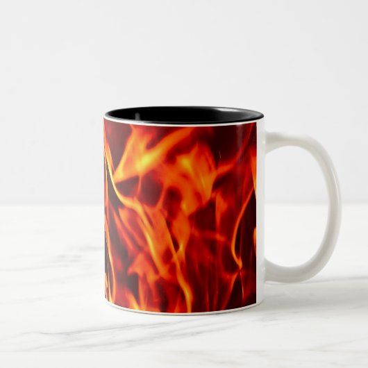 Flammen der Feuer-Kaffee-Tasse Zweifarbige Tasse (Rechts)