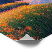 Flammen der Natur. Orange Sunset Poster (Ecke)