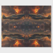 Flammen des Himmels: Aufstieg eines Spitfire Geschenkpapier (Flach)