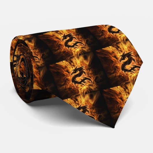 Flammen-Drache Krawatte (Gerollt)