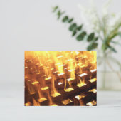 Flammen durch eine Gitterfotografie Postkarte (Stehend Vorderseite)