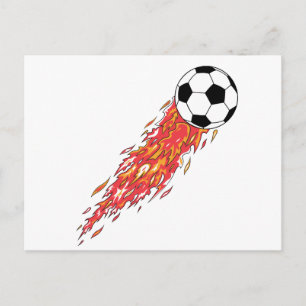 Flammen Feuer Fußball Postkarte