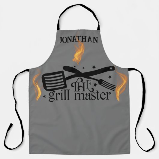 Flammen GRILLEN der Grillmeister Koch Grillen Schürze (Vorderseite)