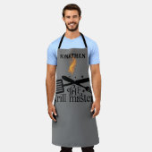 Flammen GRILLEN der Grillmeister Koch Grillen Schürze (Getragen)