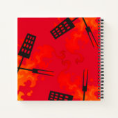 Flammen Grillen persönliches Kochbuch Rezept Noteb Notizblock (Rückseite)