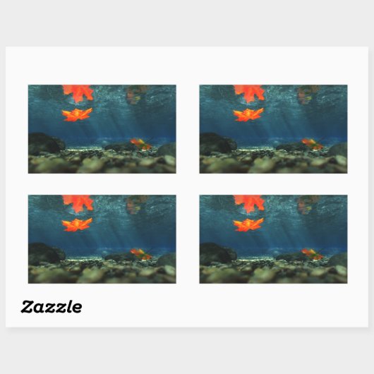 Flammen in den Wasseraufklebern Rechteckiger Aufkleber (Blatt)