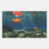 Flammen in den Wasseraufklebern Rechteckiger Aufkleber (Vorderseite)