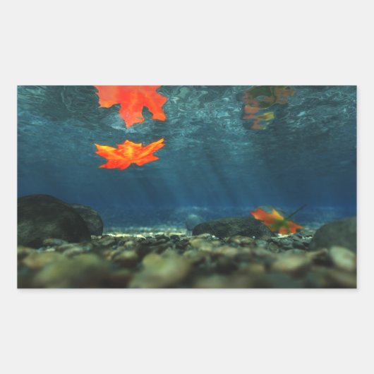 Flammen in den Wasseraufklebern Rechteckiger Aufkleber (Vorderseite)