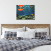 Flammen in den wasserummantelten Canvas Leinwanddruck (Insitu (Schlafzimmer))