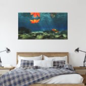 Flammen in den wasserummantelten Canvas Leinwanddruck (Insitu (Schlafzimmer))