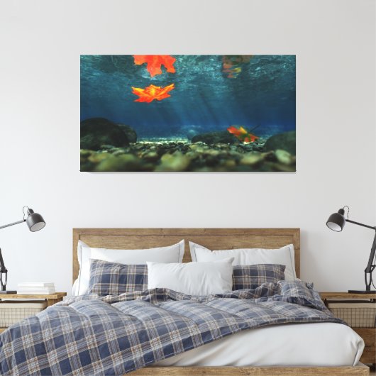 Flammen in den wasserummantelten Canvas Leinwanddruck (Insitu (Schlafzimmer))