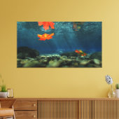 Flammen in den wasserummantelten Canvas Leinwanddruck (Insitu (Wohnzimmer))
