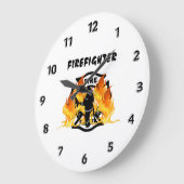Flammen in der Feuerwehr Große Wanduhr (Winkel)
