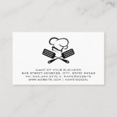 Flammen | Koch Hat und Spatula Visitenkarte (Rückseite)