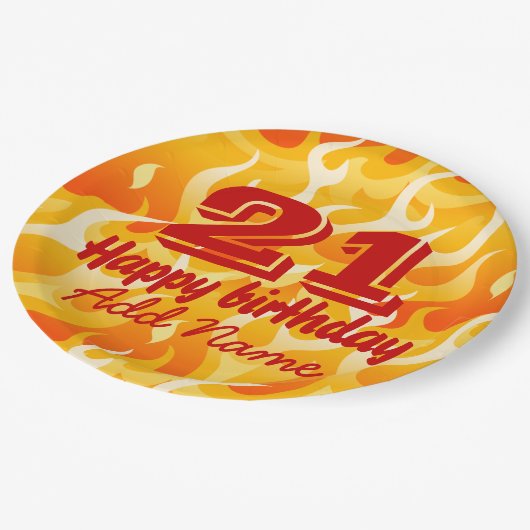 Flammen Pappteller (Schrägansicht)