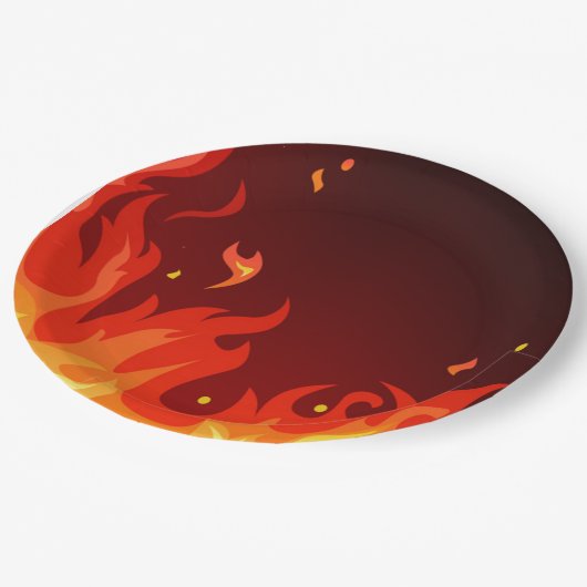 Flammen Pappteller (Schrägansicht)