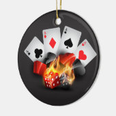 Flammen-Poker-Kasino-Schwarzes Keramikornament (Links)