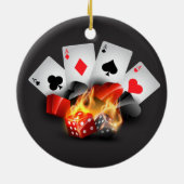 Flammen-Poker-Kasino-Schwarzes Keramikornament (Hinten)